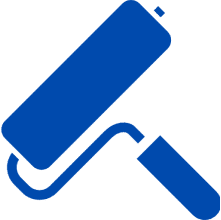 Blue icon with upward arrow and checkmark symbol.